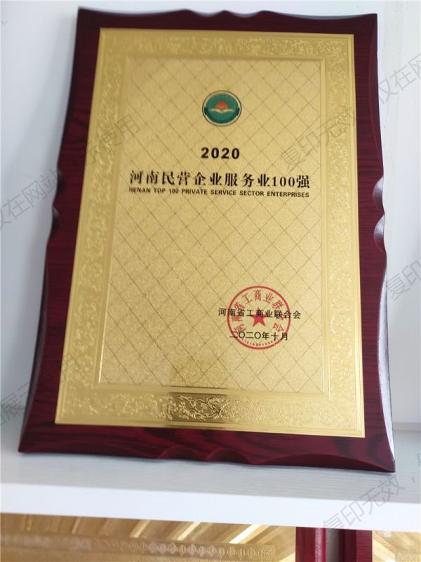 2020年河南民營企業(yè)服務業(yè)100強